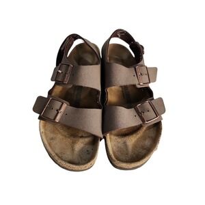 Birkenstock Milano Birkibuc Mocha Sz (40)  M7 W9 Brown Sandals EUC German Durabl